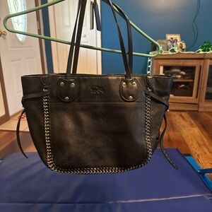 Coach Tatum Black Leather Tote Bag